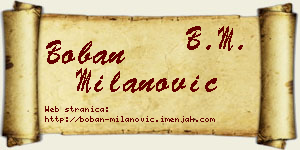 Boban Milanović vizit kartica